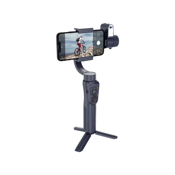 Porodo 3-Axis Ai Tracker & Light Gimbal Stabilizer – Black