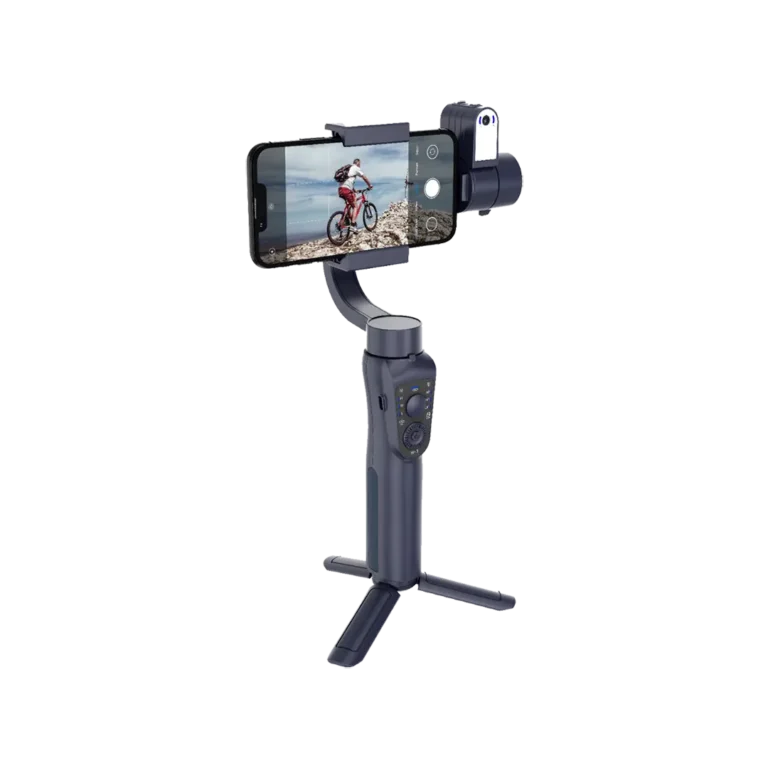 Porodo 3-Axis Ai Tracker & Light Gimbal Stabilizer – Black