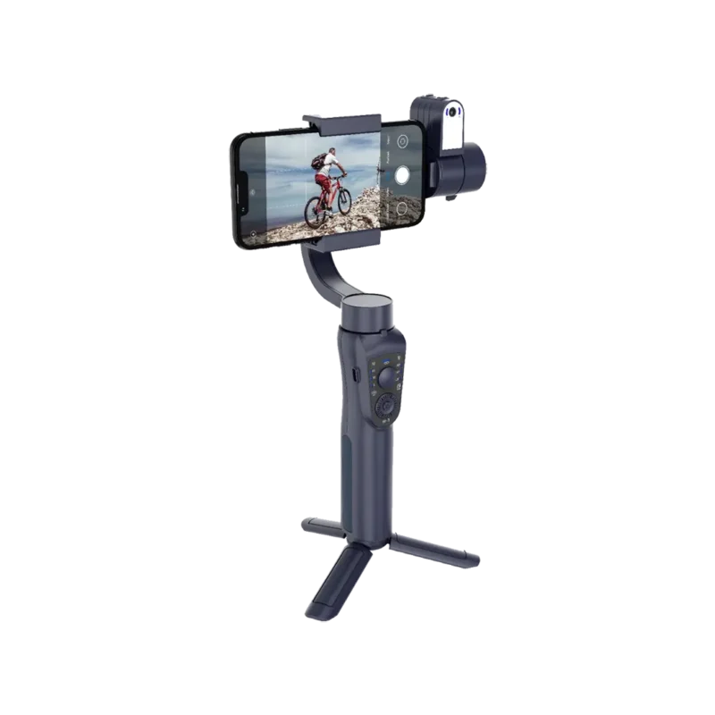 Porodo 3-Axis Ai Tracker & Light Gimbal Stabilizer – Black