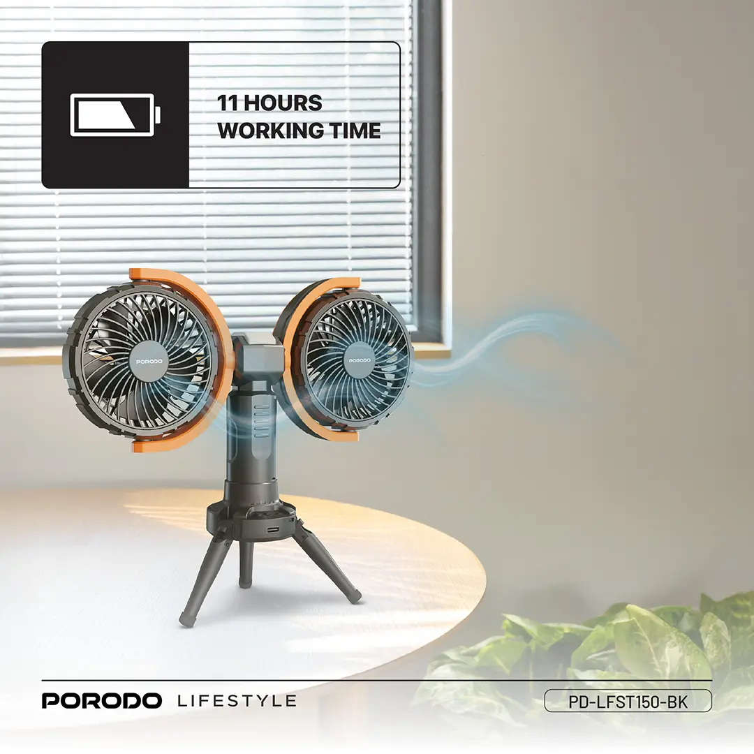 Porodo Lifestyle Dual-Head Oscillating Fan
