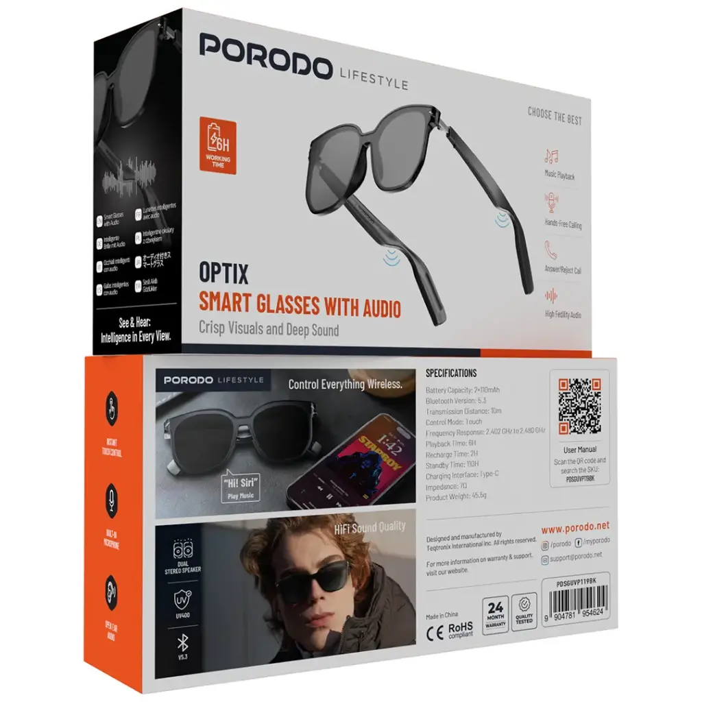 Porodo Lifestyle Optix Smart Glasses with Audio