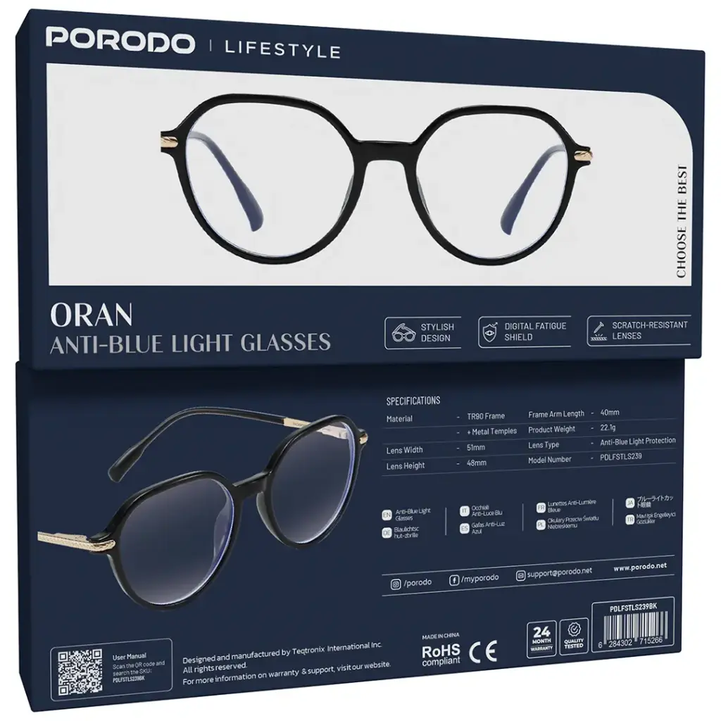 Porodo Lifestyle Oran Anti-Blue Light Glasses