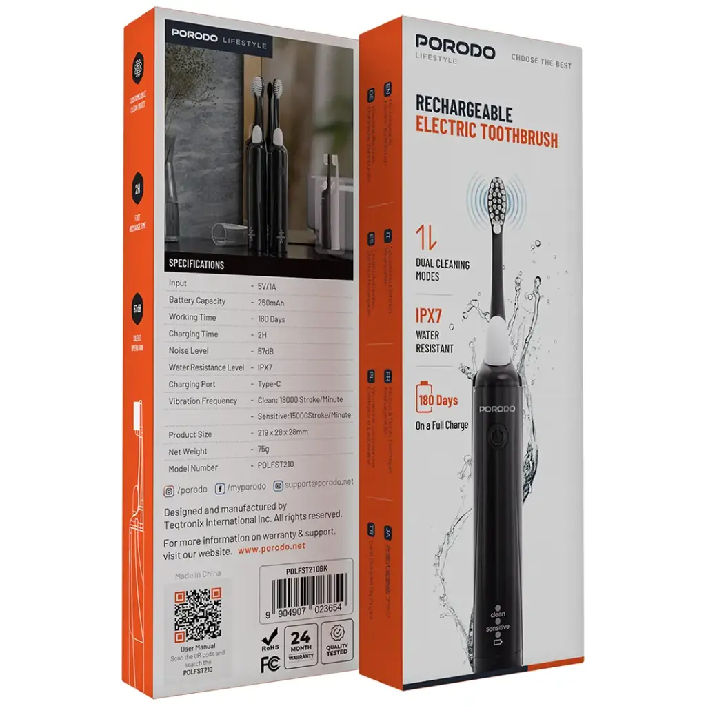 Porodo Lifestyle Rechargeable Electric Toothbrush