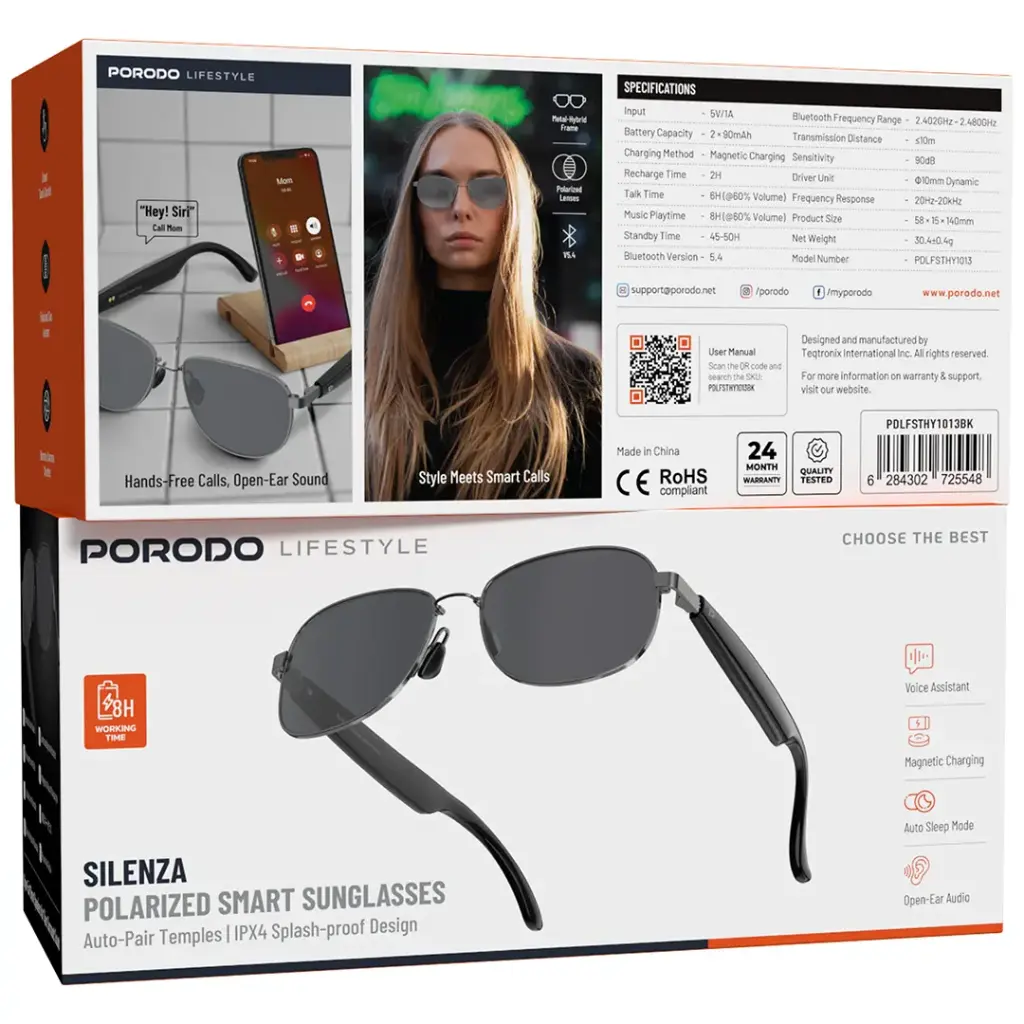 Porodo Lifestyle Silenza Polarized Smart Sunglasses