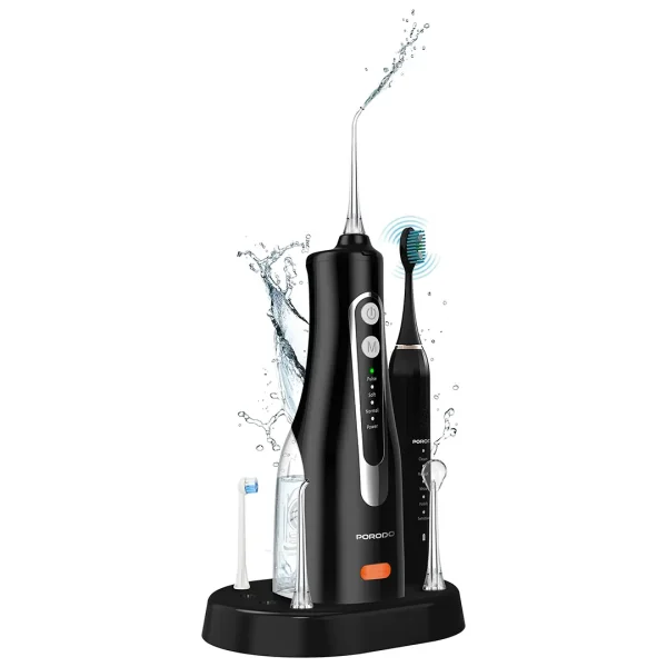 Porodo Lifestyle Ultimate Oral Care Duo Electric Toothbrush & Water Flosser Combo
