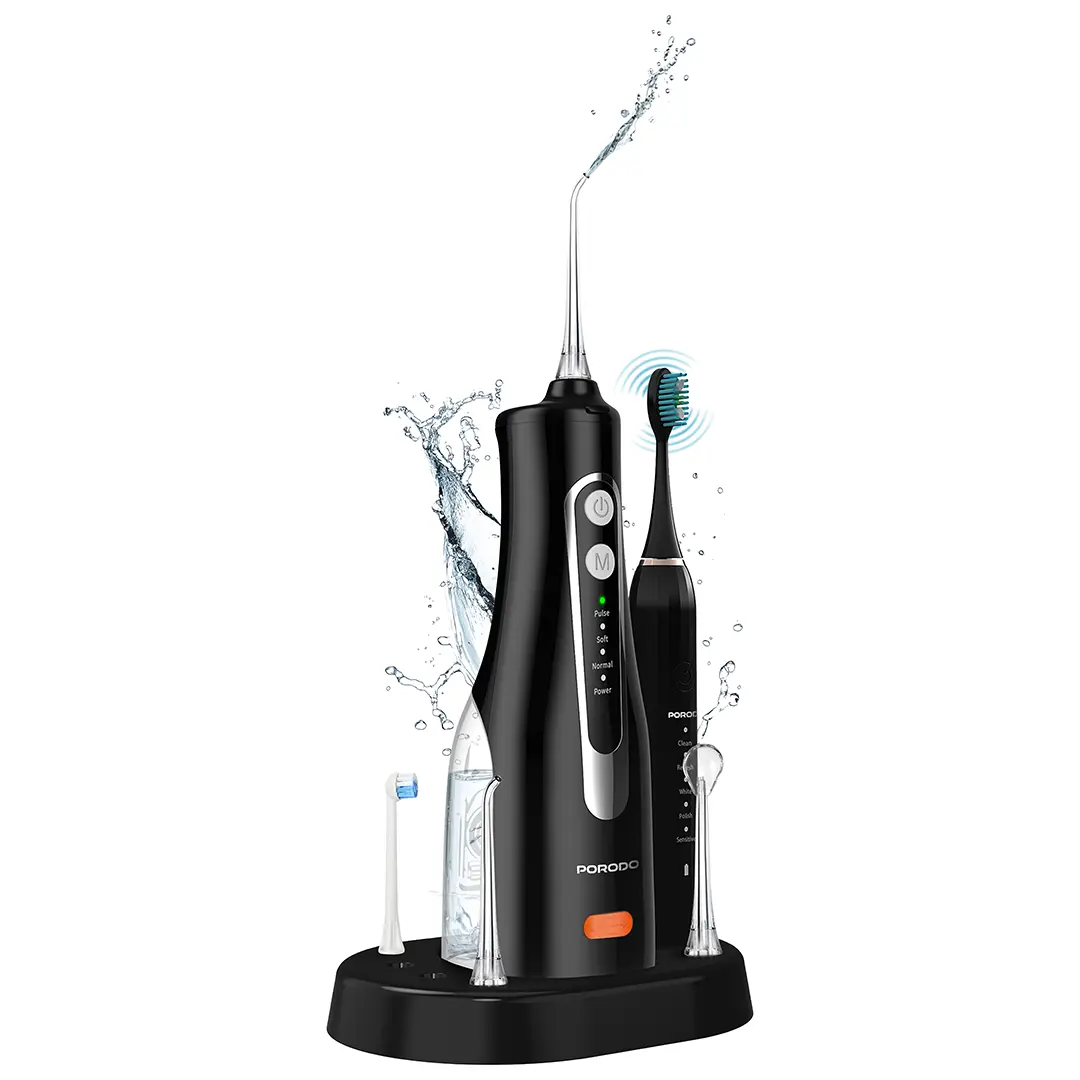 Porodo Lifestyle Ultimate Oral Care Duo Electric Toothbrush & Water Flosser Combo